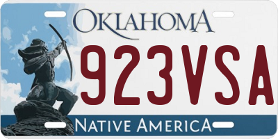 OK license plate 923VSA