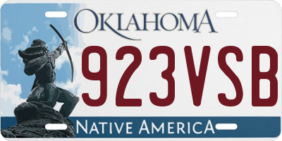 OK license plate 923VSB
