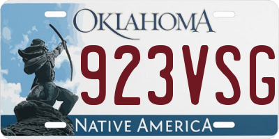 OK license plate 923VSG