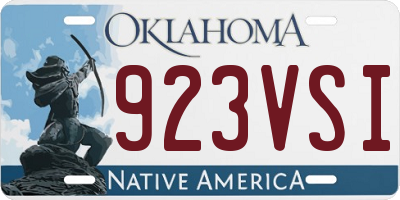 OK license plate 923VSI