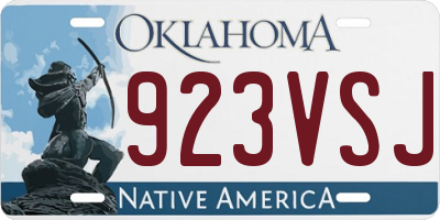 OK license plate 923VSJ