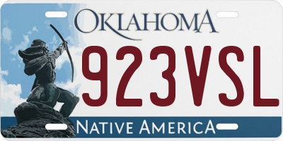 OK license plate 923VSL