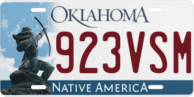 OK license plate 923VSM
