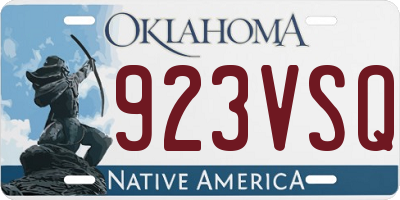 OK license plate 923VSQ