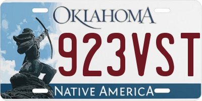 OK license plate 923VST