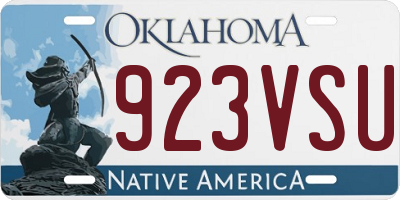 OK license plate 923VSU
