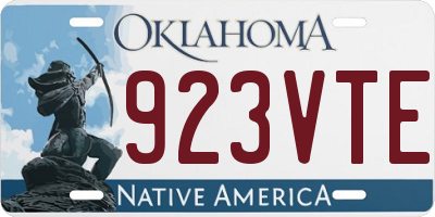 OK license plate 923VTE