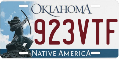 OK license plate 923VTF