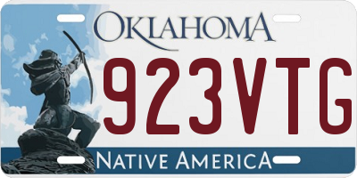 OK license plate 923VTG