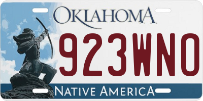 OK license plate 923WNO