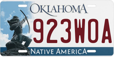 OK license plate 923WOA