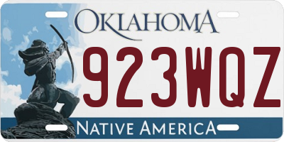 OK license plate 923WQZ
