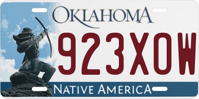 OK license plate 923XOW
