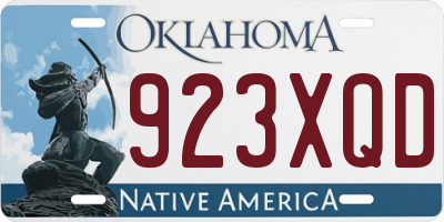 OK license plate 923XQD