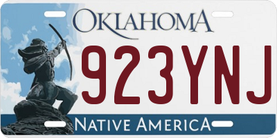OK license plate 923YNJ