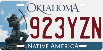 OK license plate 923YZN