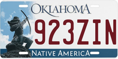 OK license plate 923ZIN
