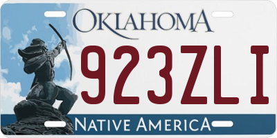 OK license plate 923ZLI