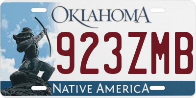 OK license plate 923ZMB