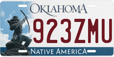 OK license plate 923ZMU