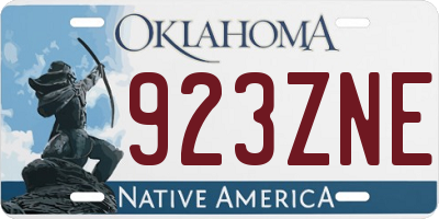 OK license plate 923ZNE