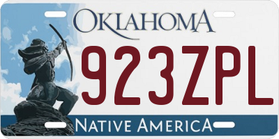 OK license plate 923ZPL