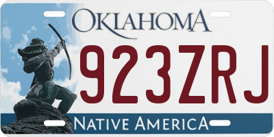 OK license plate 923ZRJ