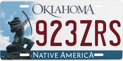 OK license plate 923ZRS