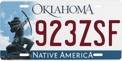 OK license plate 923ZSF