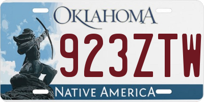 OK license plate 923ZTW