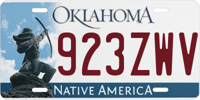 OK license plate 923ZWV