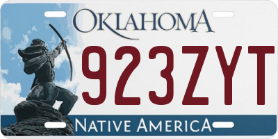 OK license plate 923ZYT