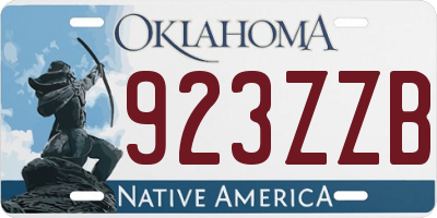 OK license plate 923ZZB