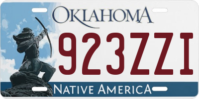 OK license plate 923ZZI