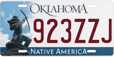 OK license plate 923ZZJ