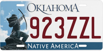 OK license plate 923ZZL