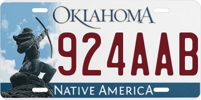 OK license plate 924AAB