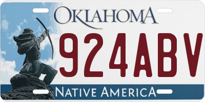 OK license plate 924ABV