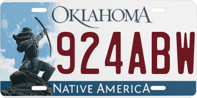 OK license plate 924ABW