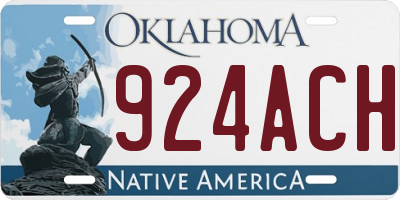 OK license plate 924ACH