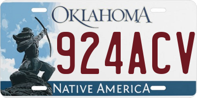 OK license plate 924ACV