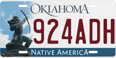 OK license plate 924ADH