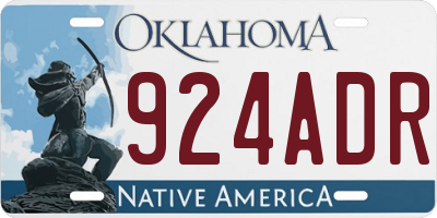 OK license plate 924ADR