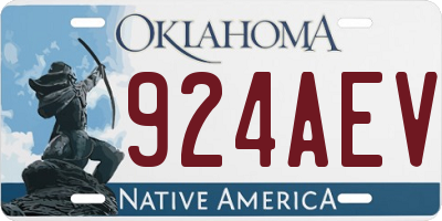 OK license plate 924AEV