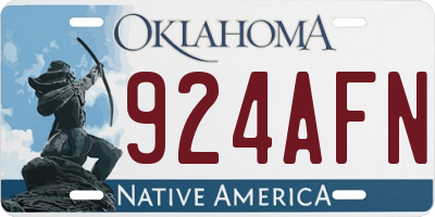 OK license plate 924AFN