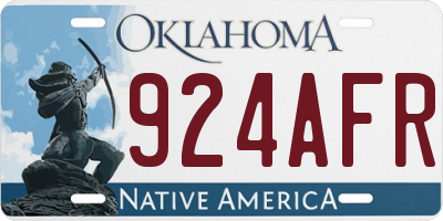 OK license plate 924AFR