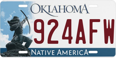 OK license plate 924AFW
