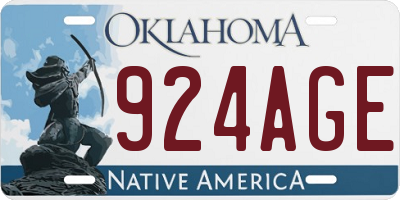 OK license plate 924AGE