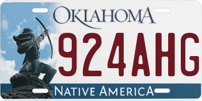 OK license plate 924AHG