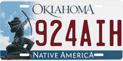 OK license plate 924AIH